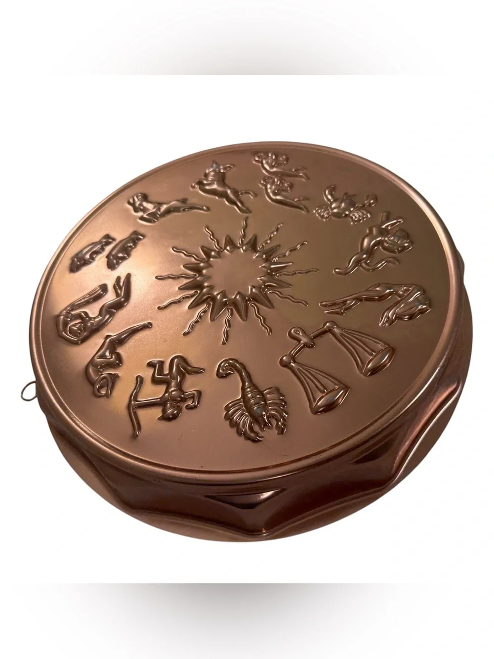 Vintage Whimsigoth Copper Zodiac Gelatin Mold 12” Astrology Wall Hanging MCM